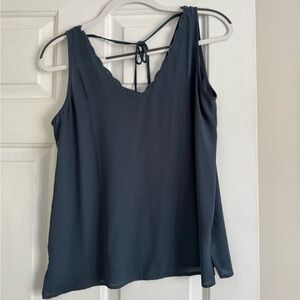 LOFT Dark Blue Camisole with Lace Trim